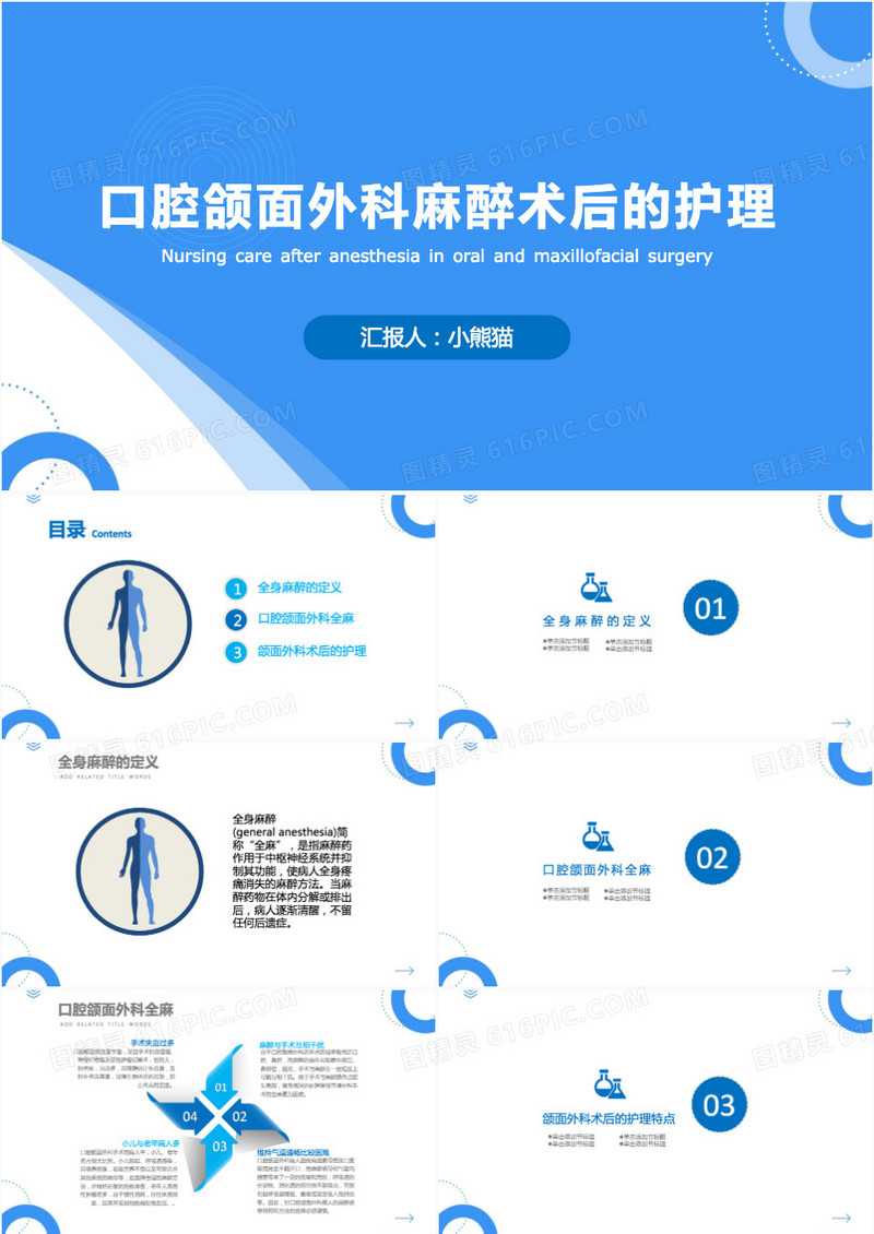 口腔颌面外科麻醉术后的护理PPT模板