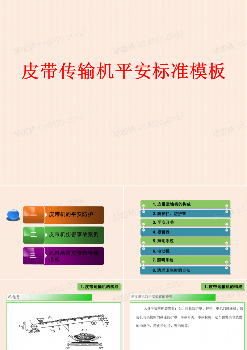 企业皮带机的安全防护及事故案例培训课件