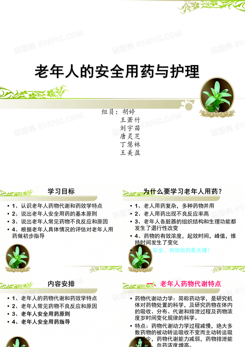 老年人的安全用药与护理..