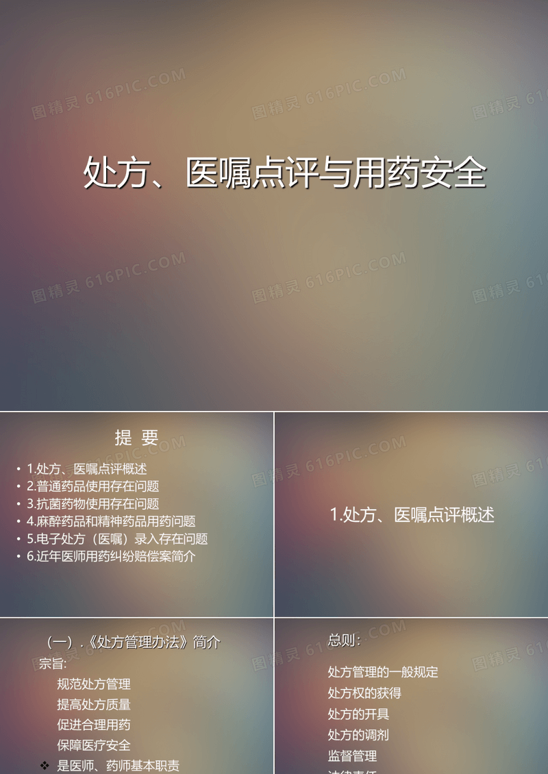处方、医嘱点评与用药安全