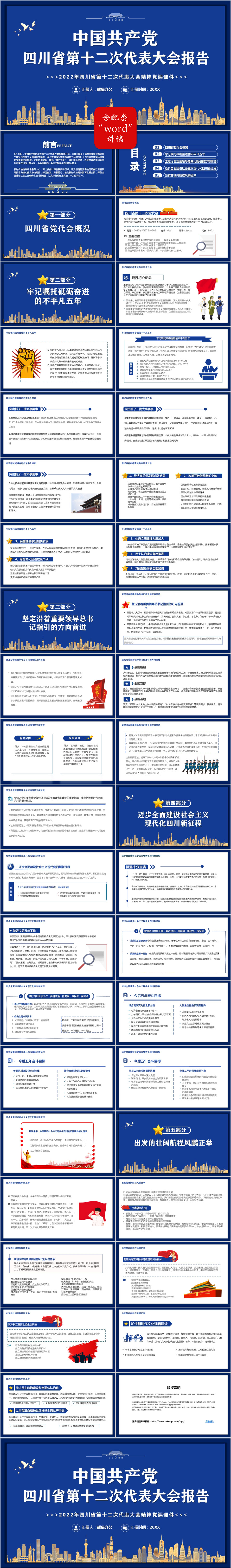 中国共产党四川省第十二次代表大会PPT模板