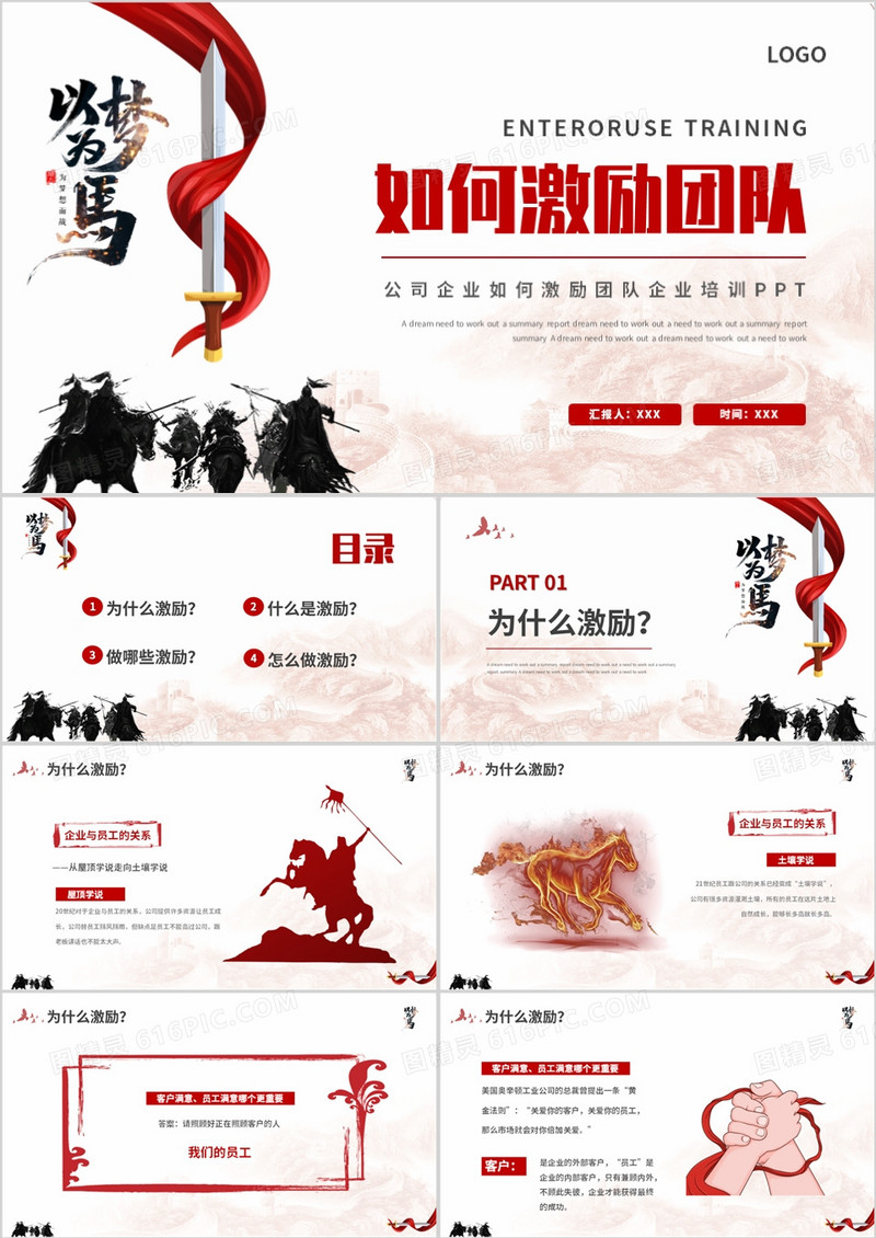 红色简约风如何激励团队企业培训PPT模板