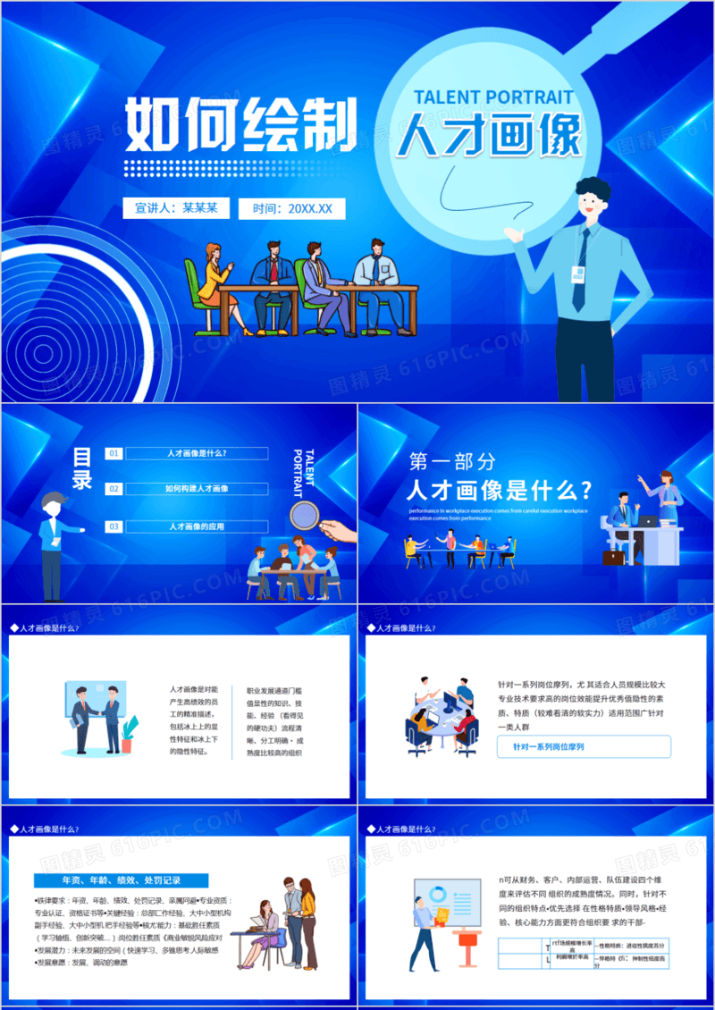 如何绘制人才画像动态PPT模板