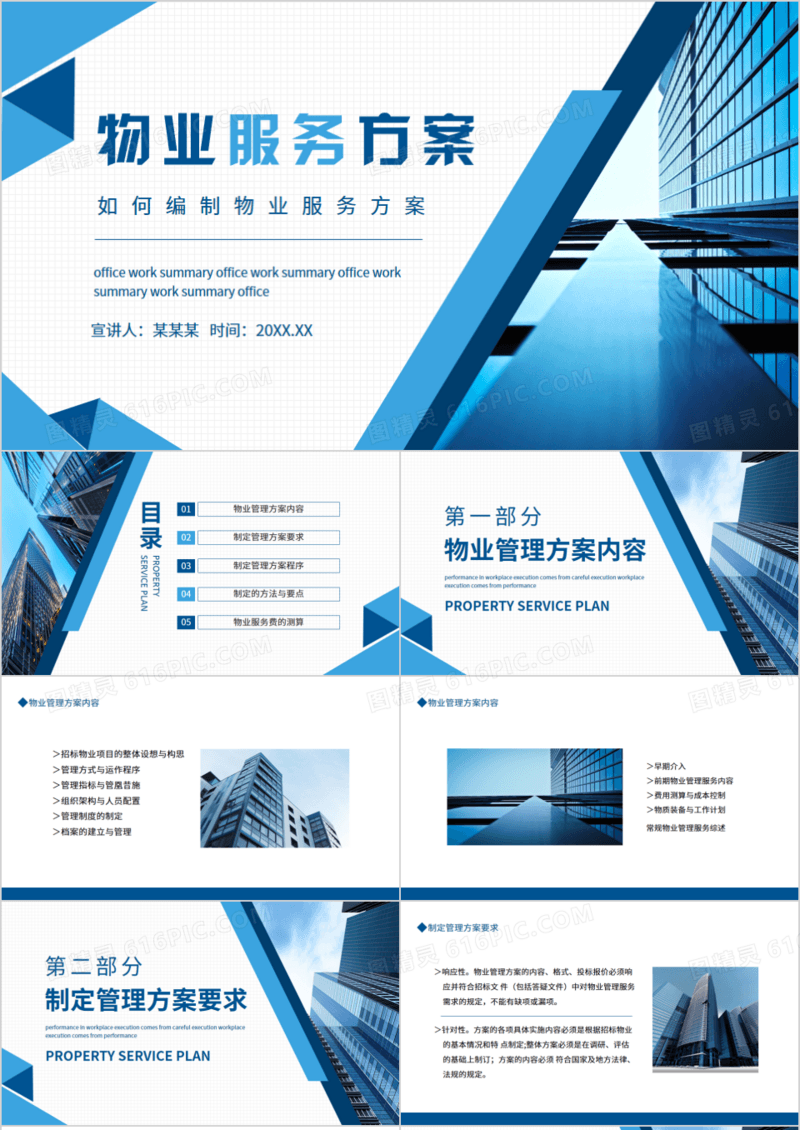 如何编制物业服务方案动态PPT模板