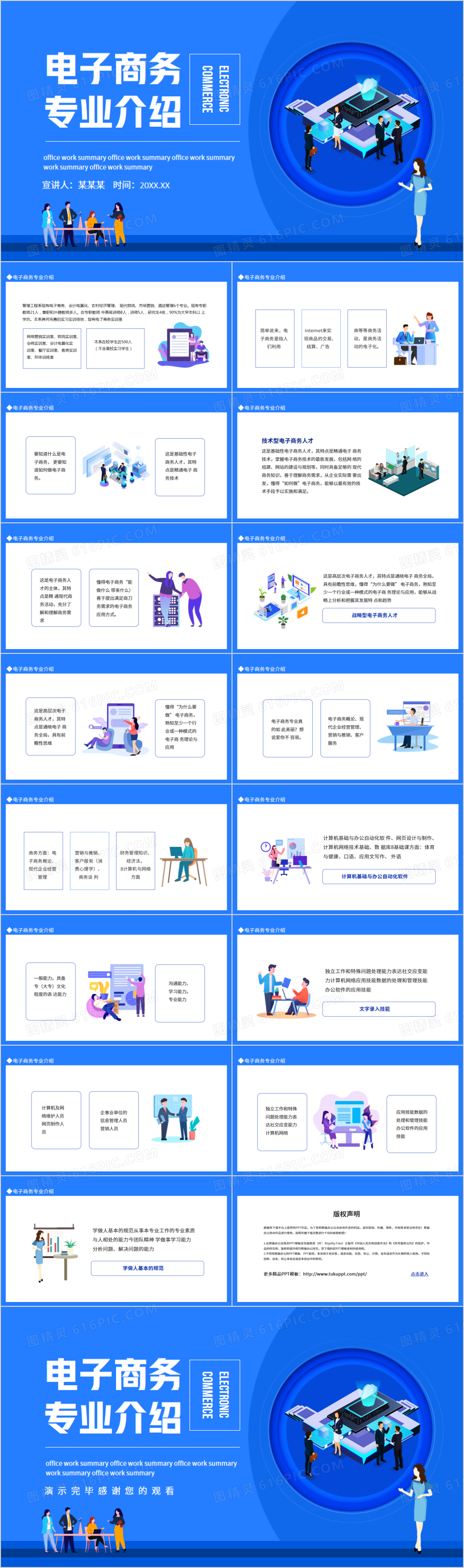 电子商务专业介绍动态PPT模板