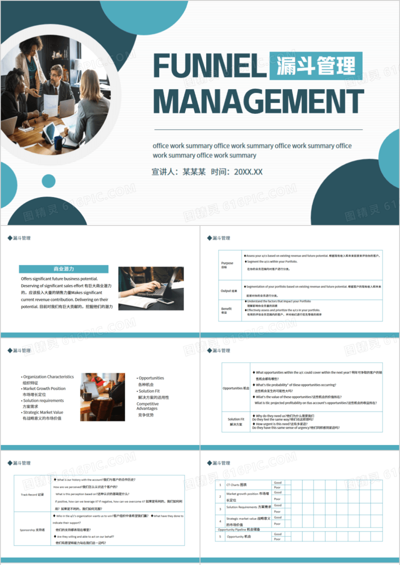 漏斗管理销售漏斗动态PPT模板