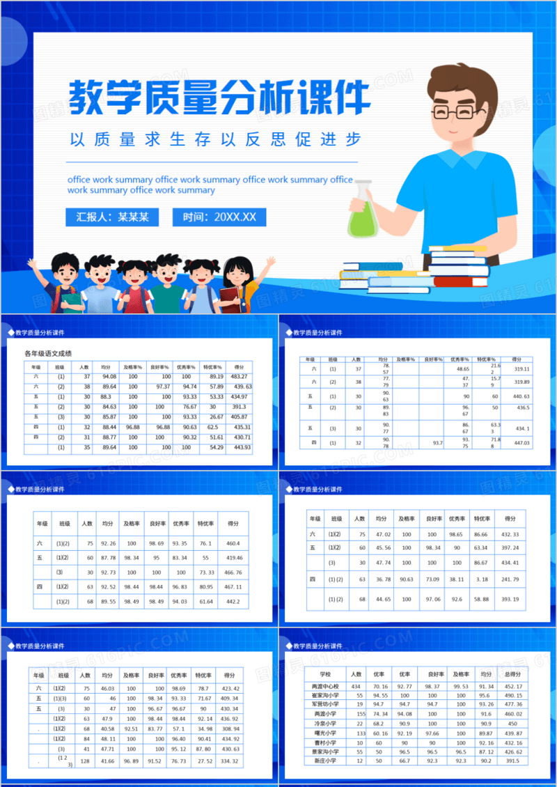 教学质量分析课件以质量求生存以反思促进步动态PPT