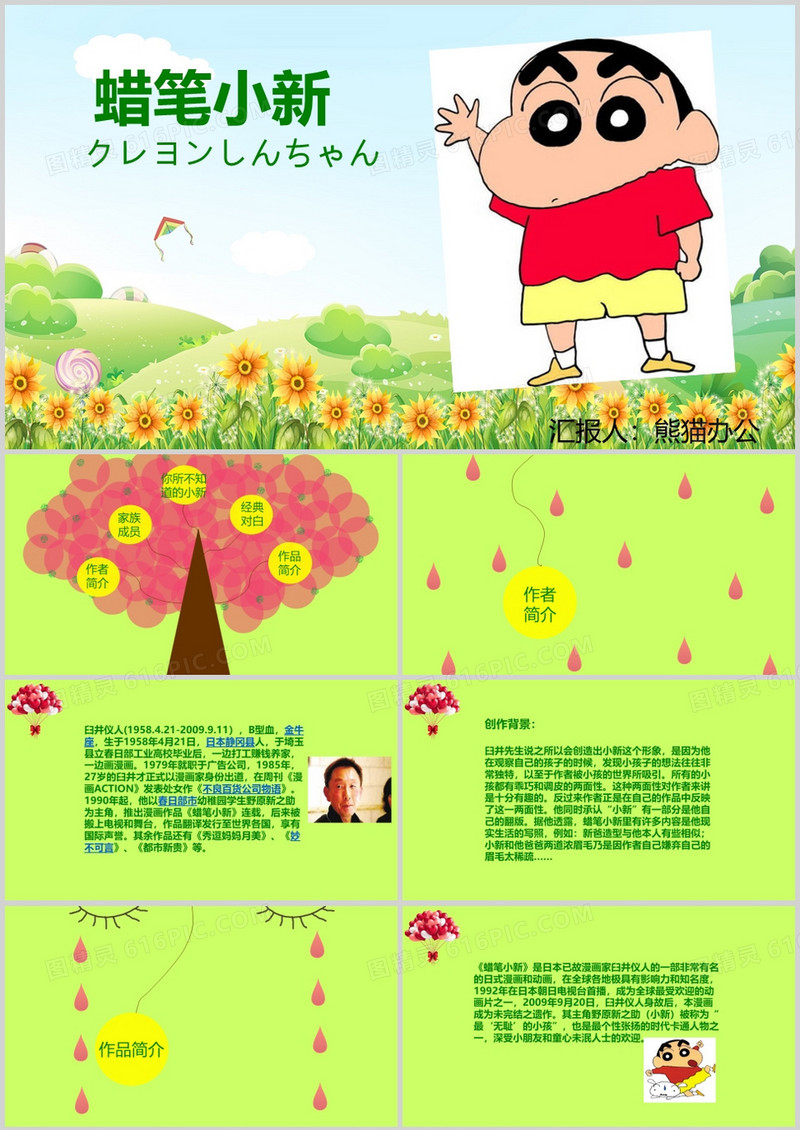 蜡笔小新介绍ppt模板