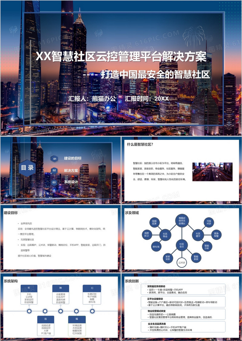 智慧社区云管理平台解决方案PPT模板