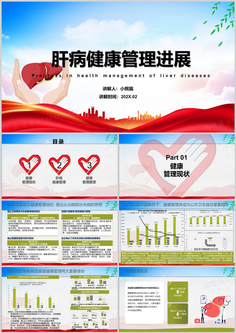 肝病健康管理进展课件医学介绍总结PPT模板