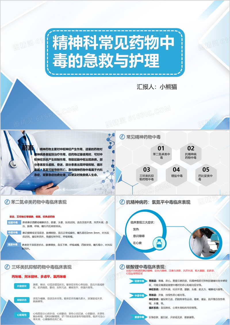 精神科药物中毒的急救与护理PPT模板
