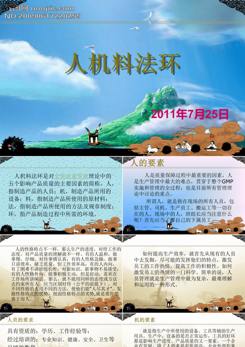 人机料法环的质量管理