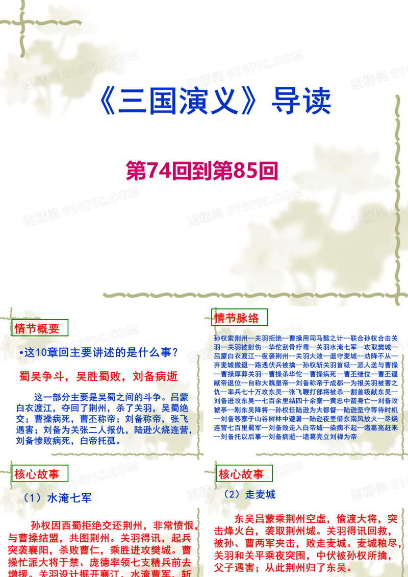 三国演义导读74-85回