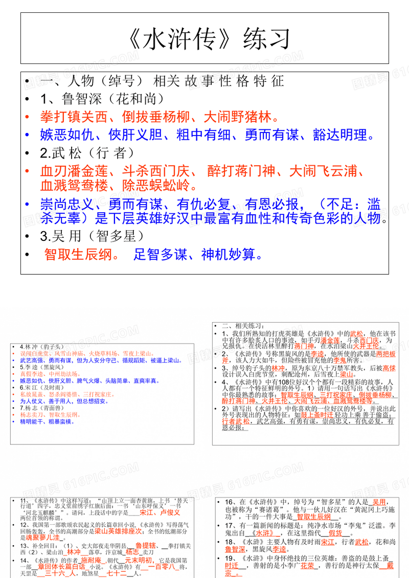 水浒传的人物介绍精品PPT课件