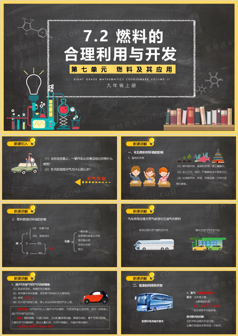 燃料的合理利用与开发化学说课课件PPT模板