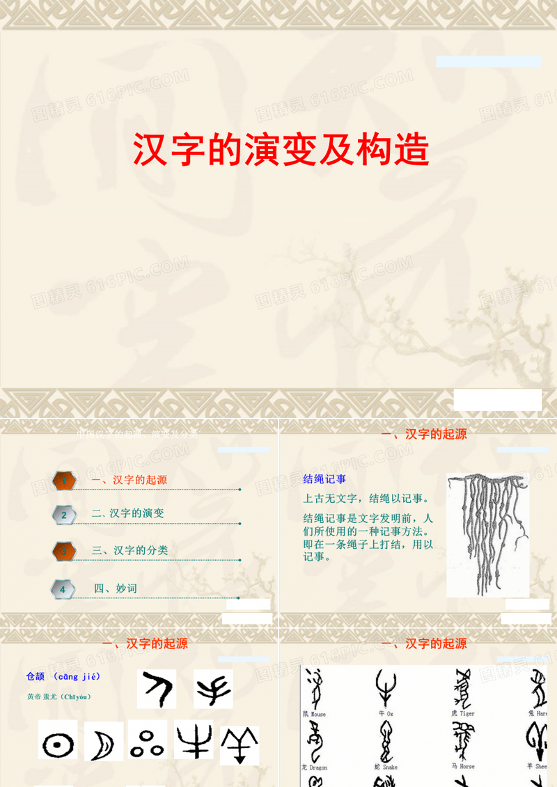 中国汉字的起源、演变