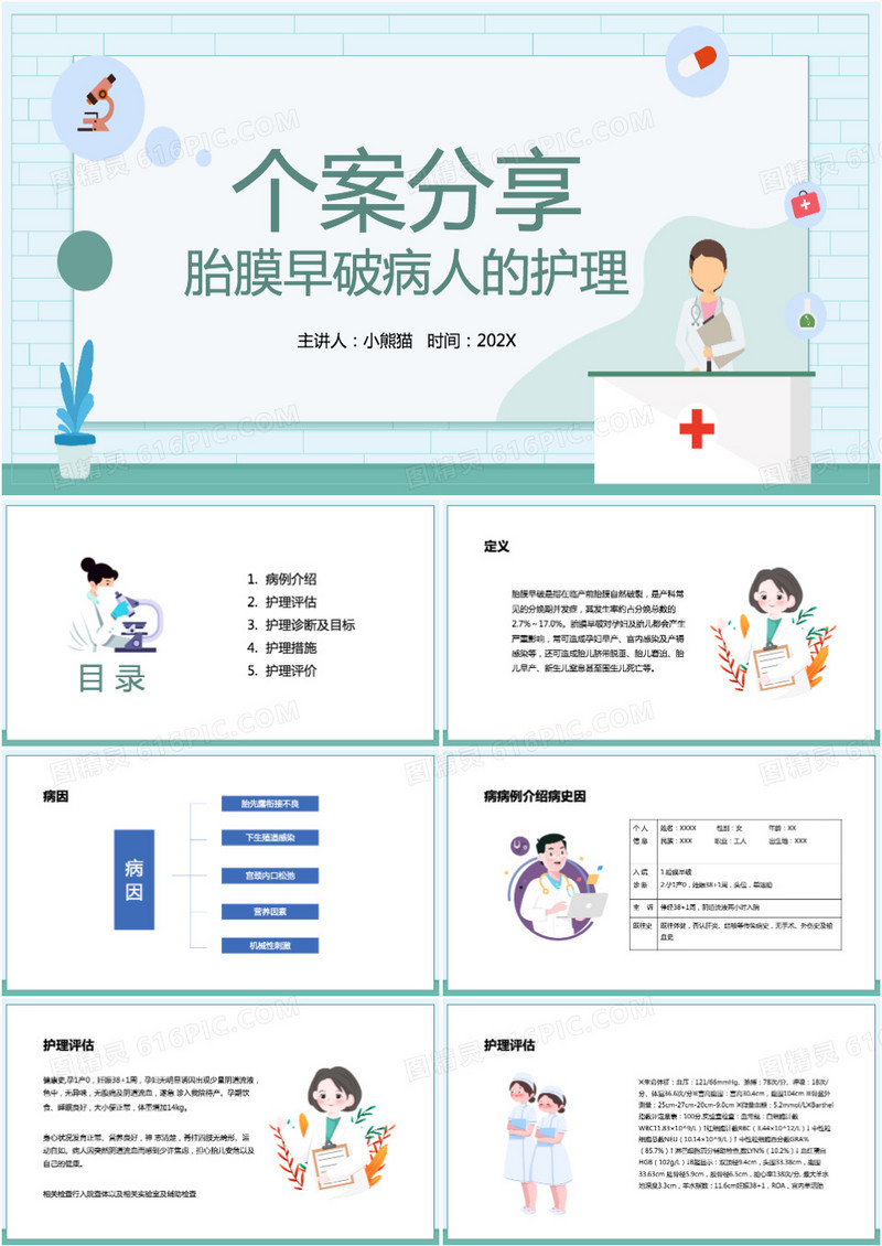 简约胎膜早破病人的护理个案PPT模板