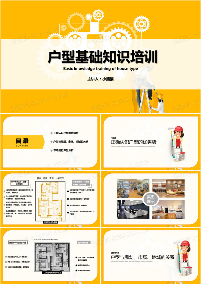 户型基础知识培训家居装修PPT模板