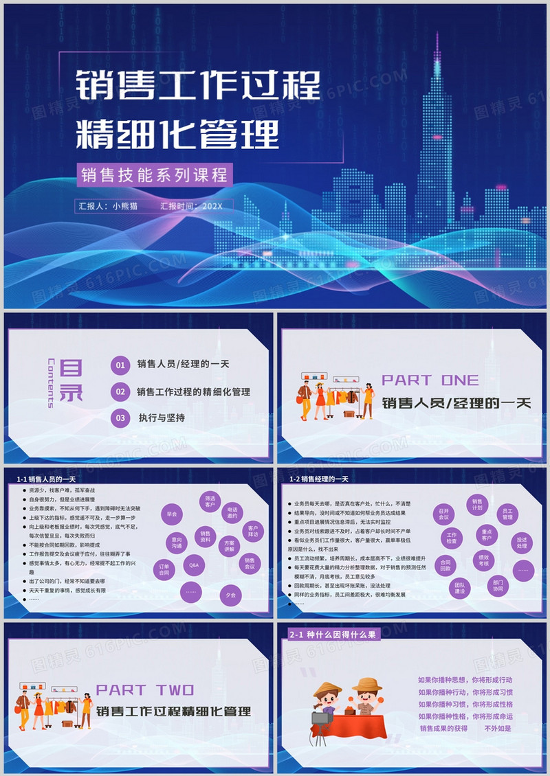 销售工作过程精细化管理销售技能系列课程PPT模板