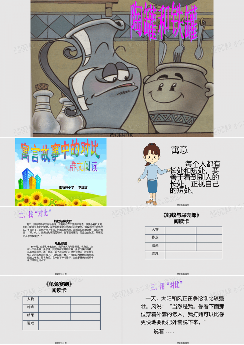 群文阅读——寓言故事中的对比PPT课件