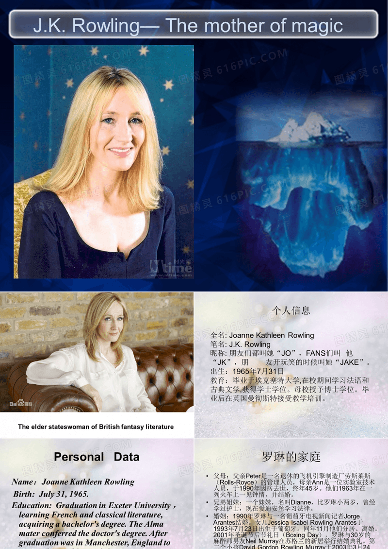 JK罗琳与哈利波特双语简介复习课程