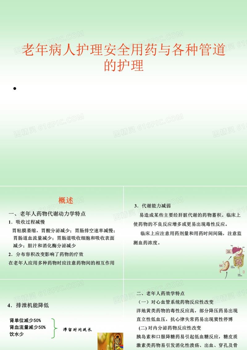 老年病人护理安全用药与各种管道的护理