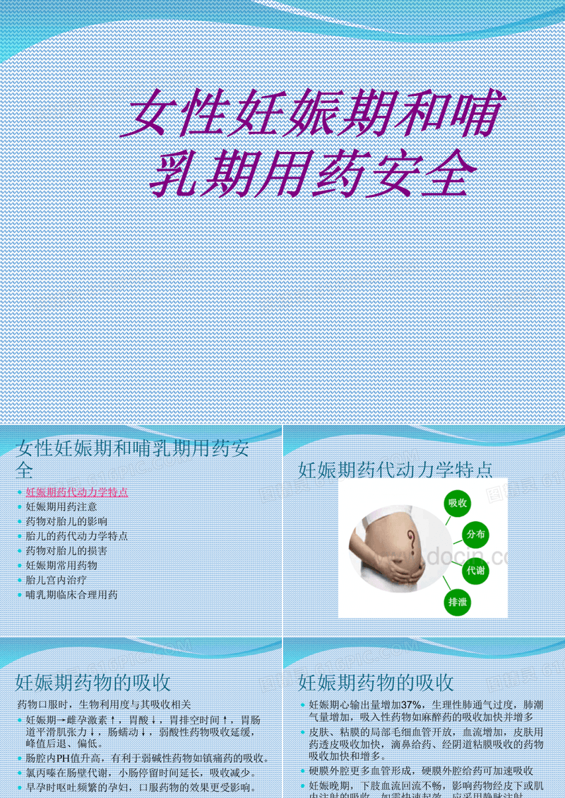 女性妊娠期和哺乳期用药安全PPT培训课件