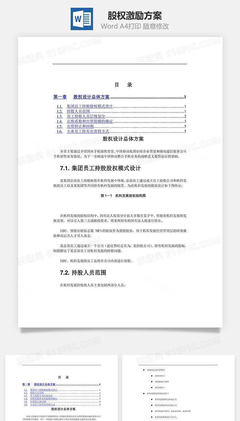 股权激励方案Word文档