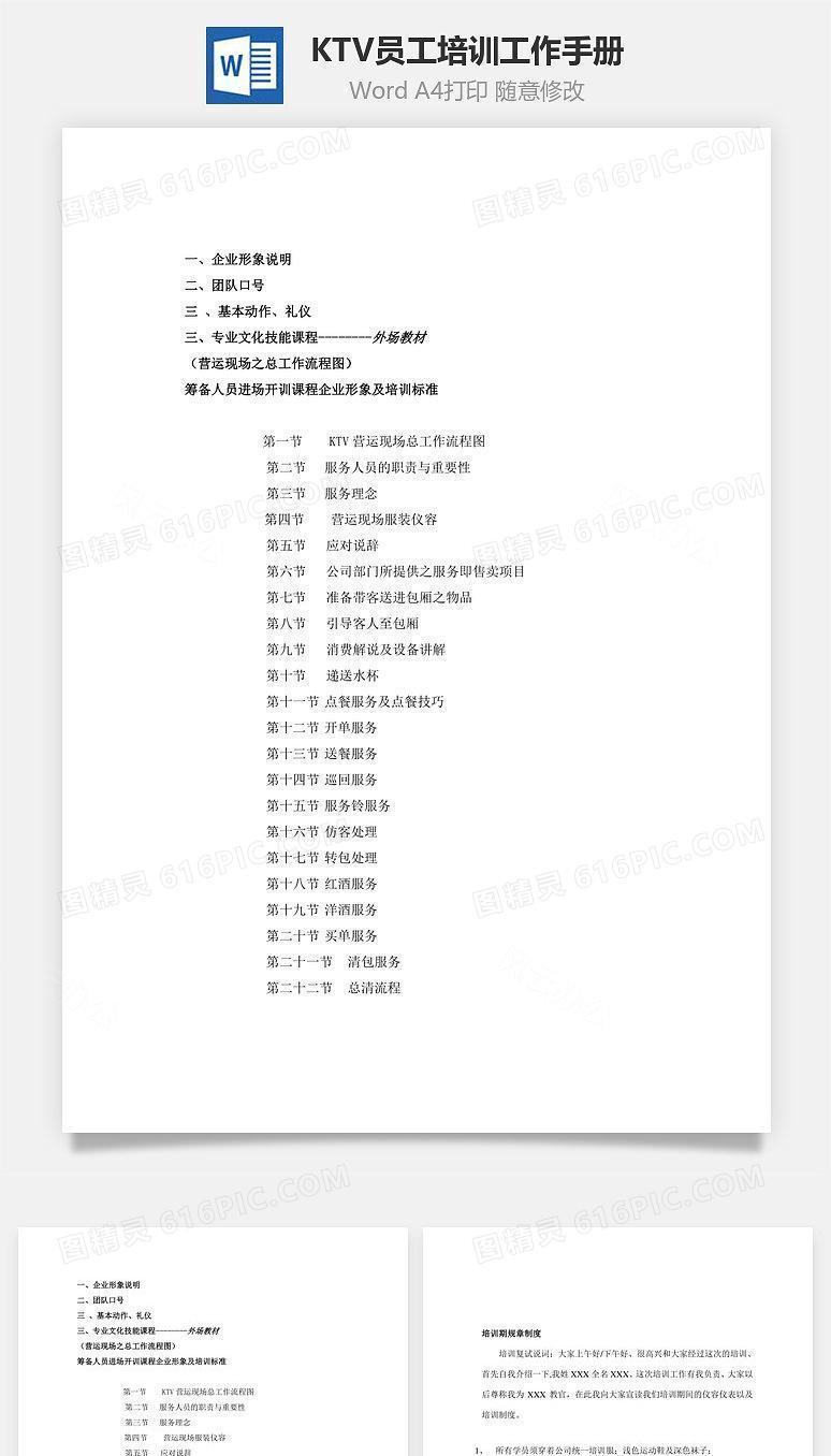 KTV员工培训工作手册Word文档