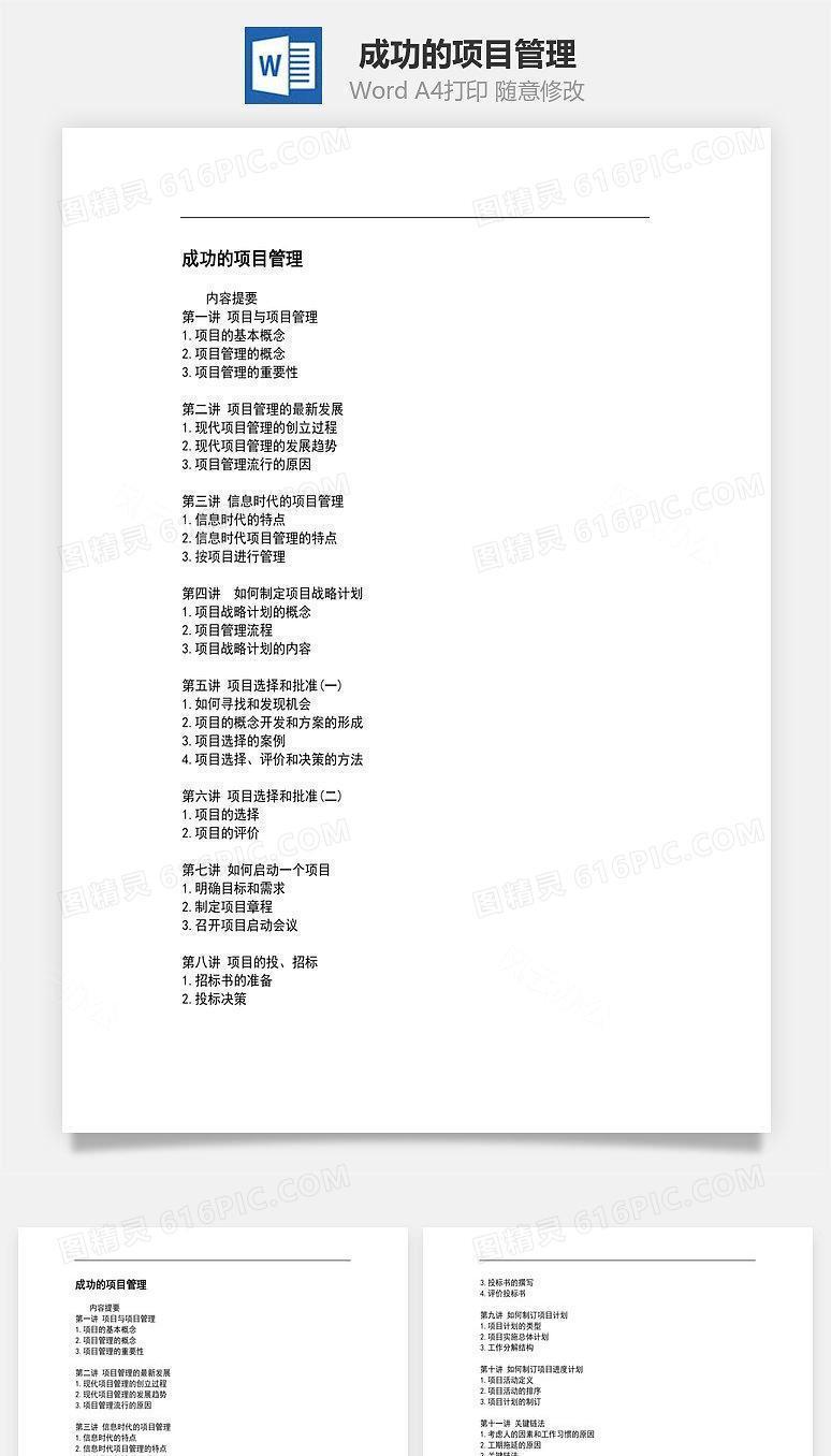 成功的项目管理Word文档