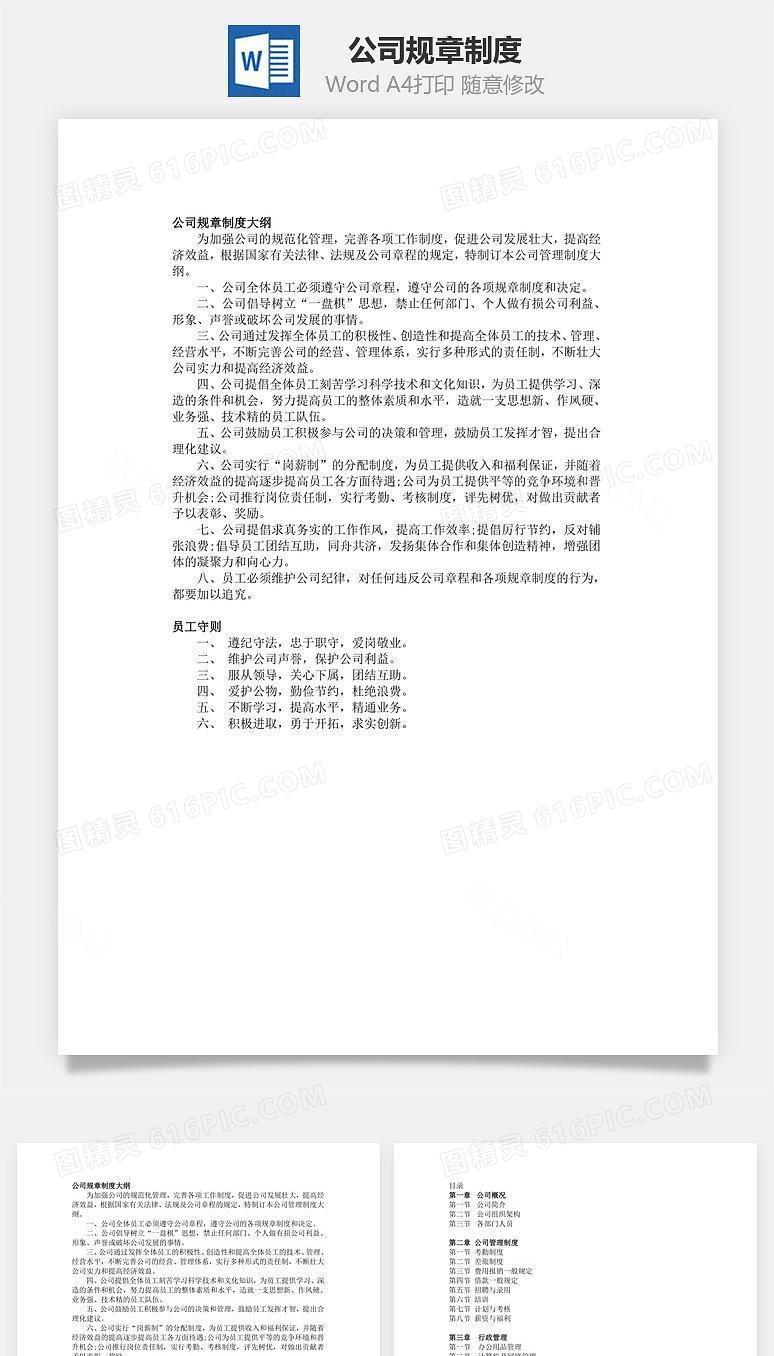 公司规章制度Word文档