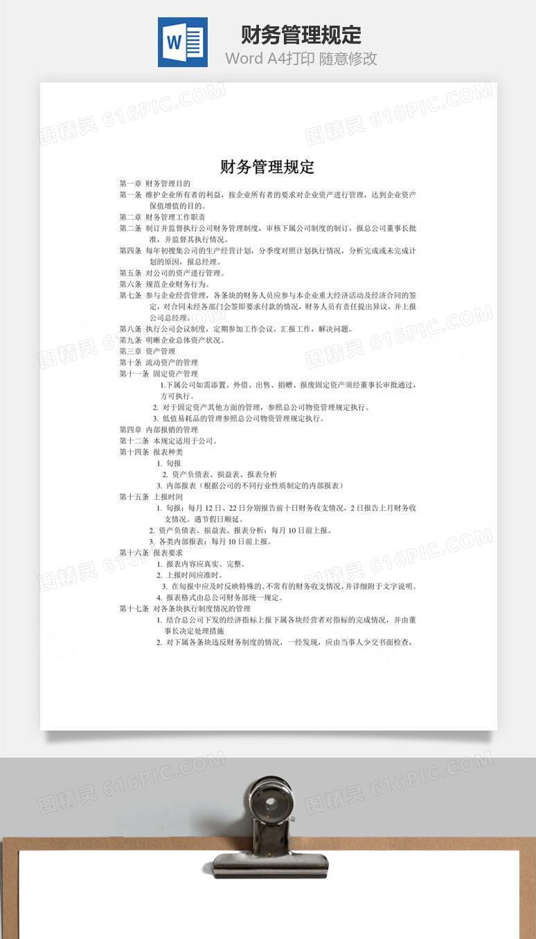 财务管理规定word文档