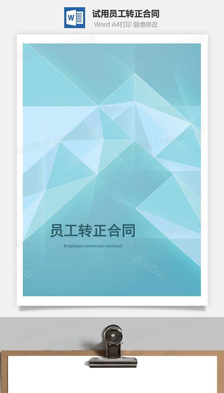 试用员工转正合同范文