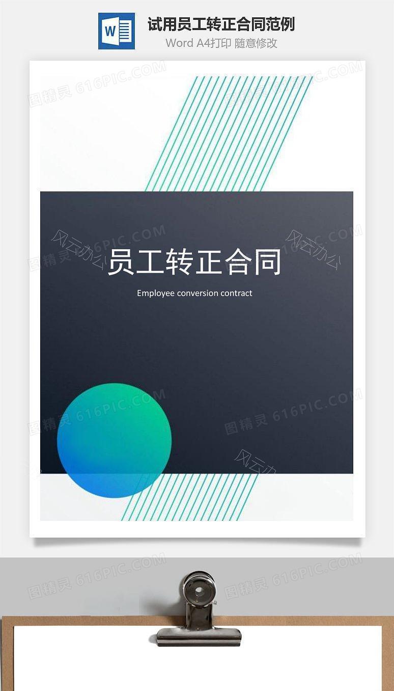 试用员工转正合同范例