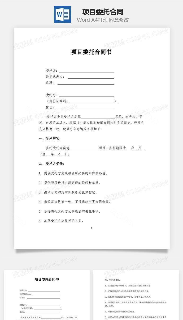 项目委托合同