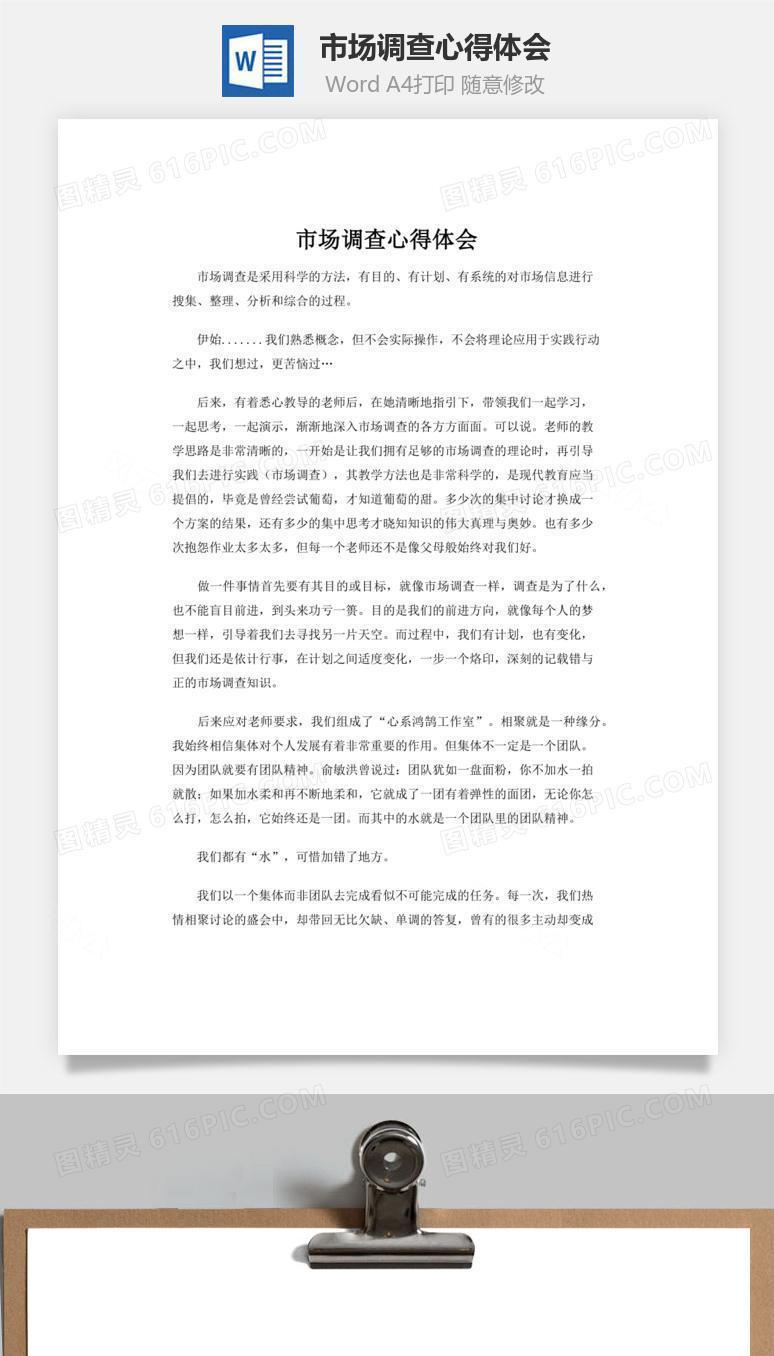 市场调查心得体会word文档
