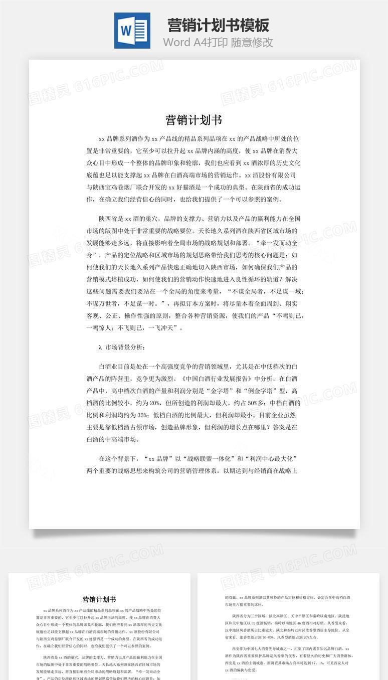 营销计划书word文档