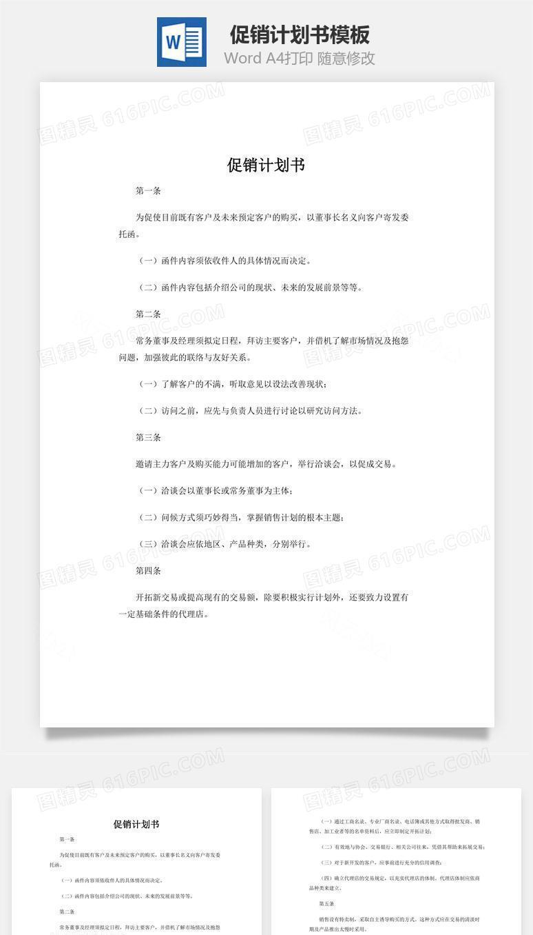 促销计划书word文档