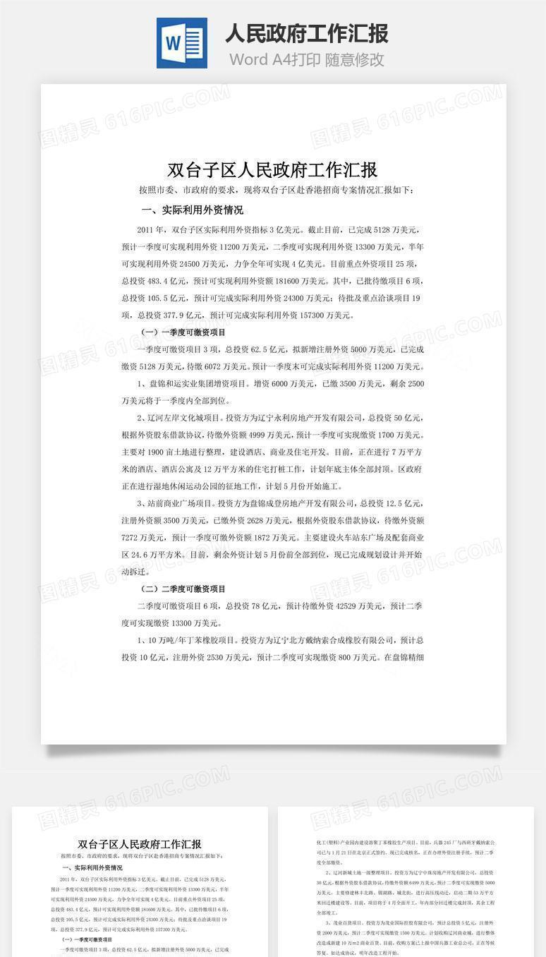 人民政府工作汇报word文档