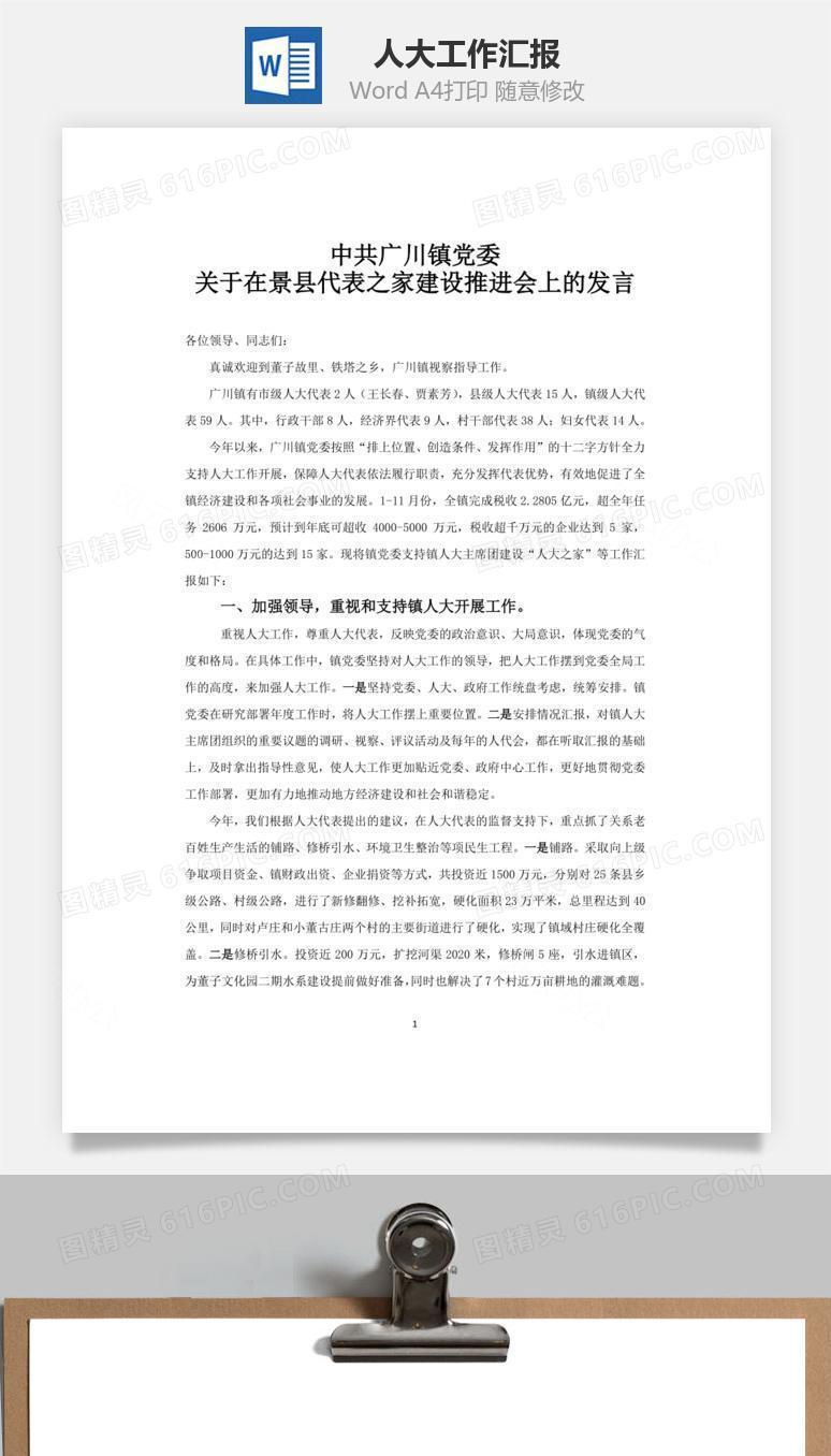 人大工作汇报word文档