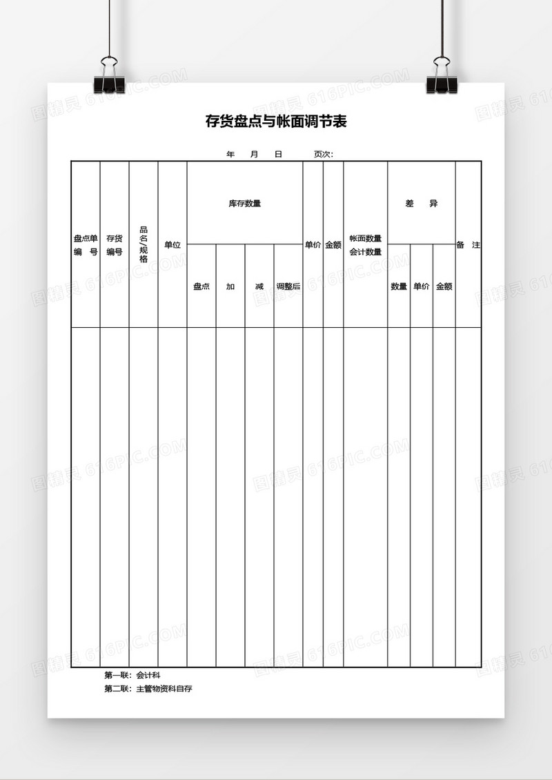 存货盘点与帐面调节表word模板