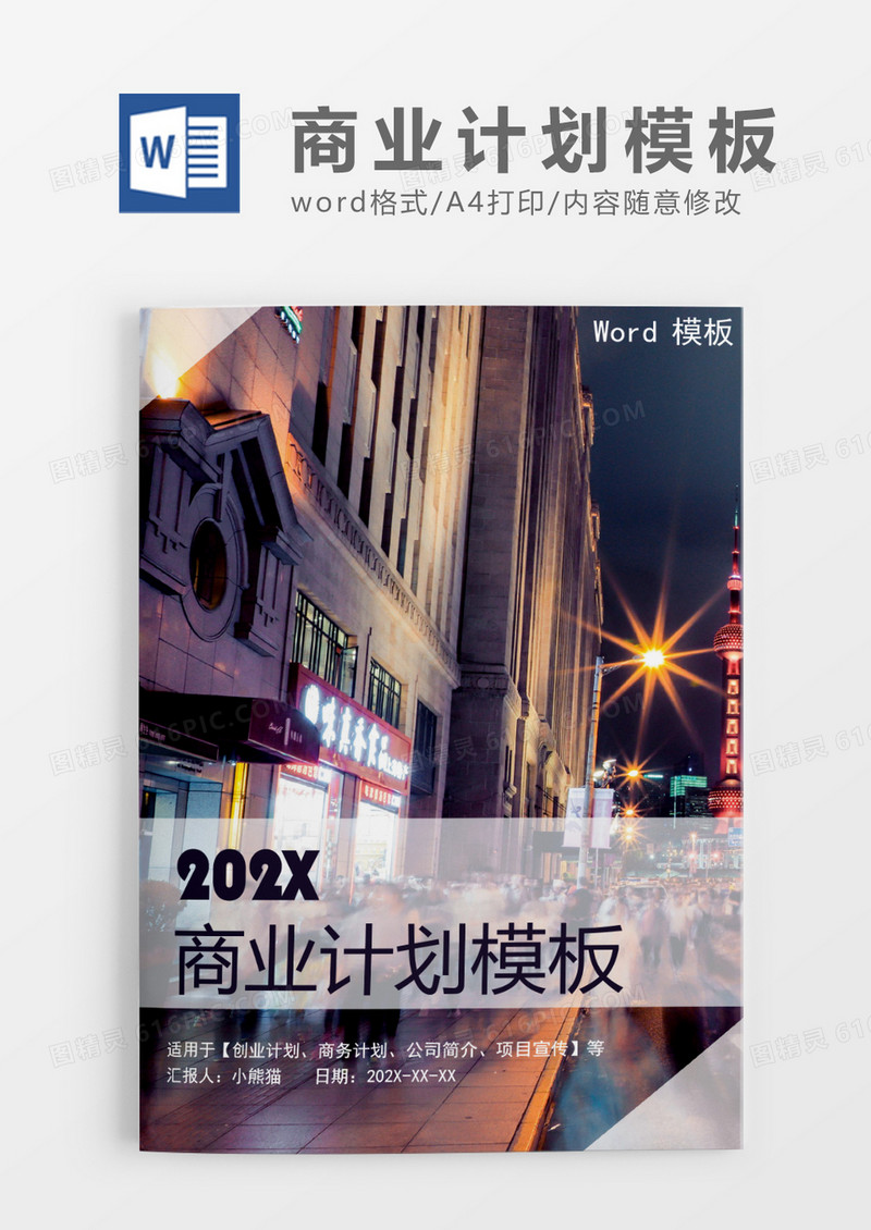 高端大气商务计划Word商业模板