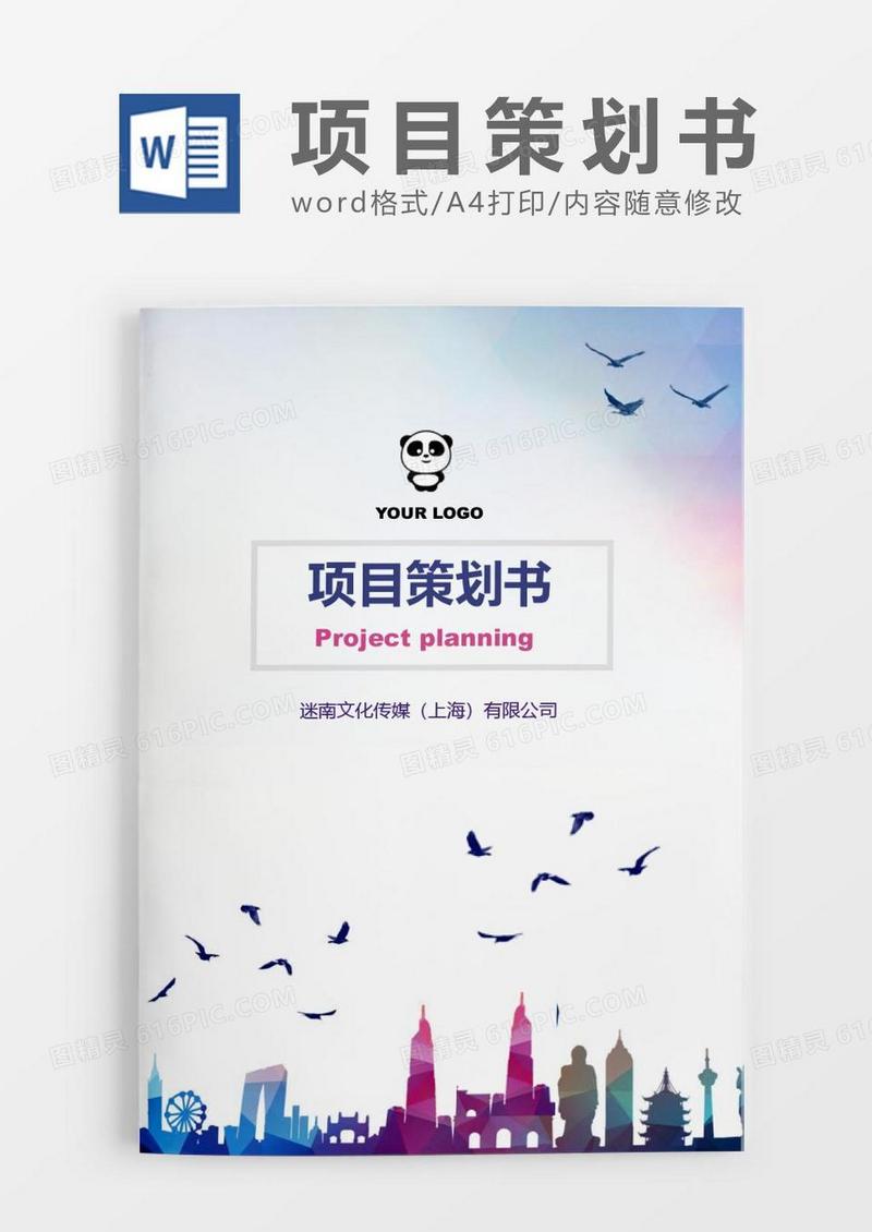 多彩企业项目策划书word模板.