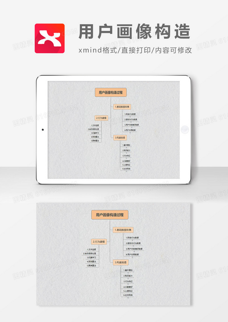 思维导图用户画像构造XMind模板