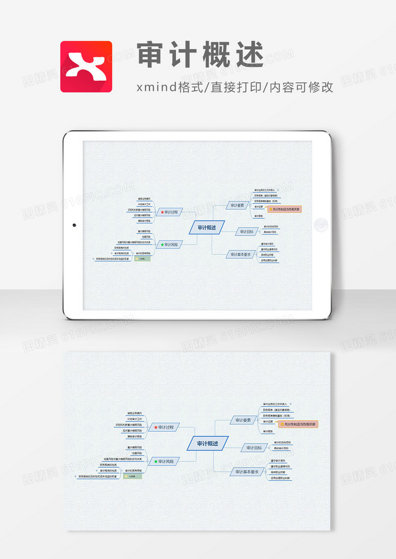 思维导图审计概述XMind模板