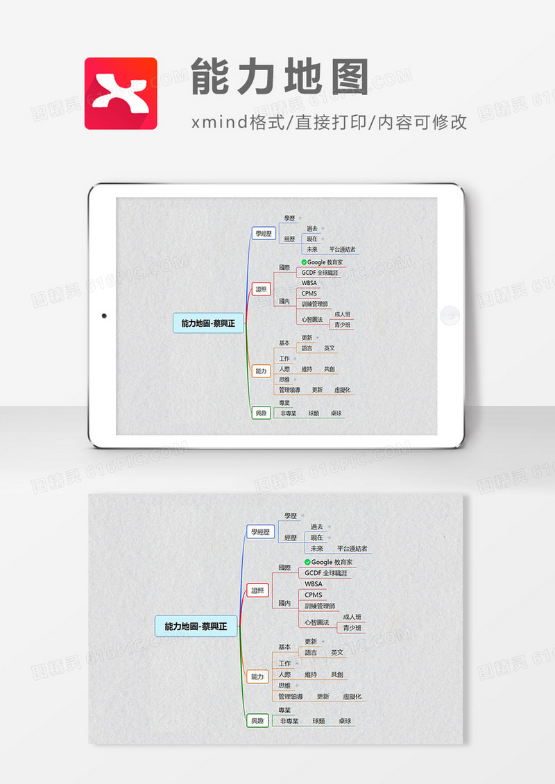 思维导图能力地图XMind模板