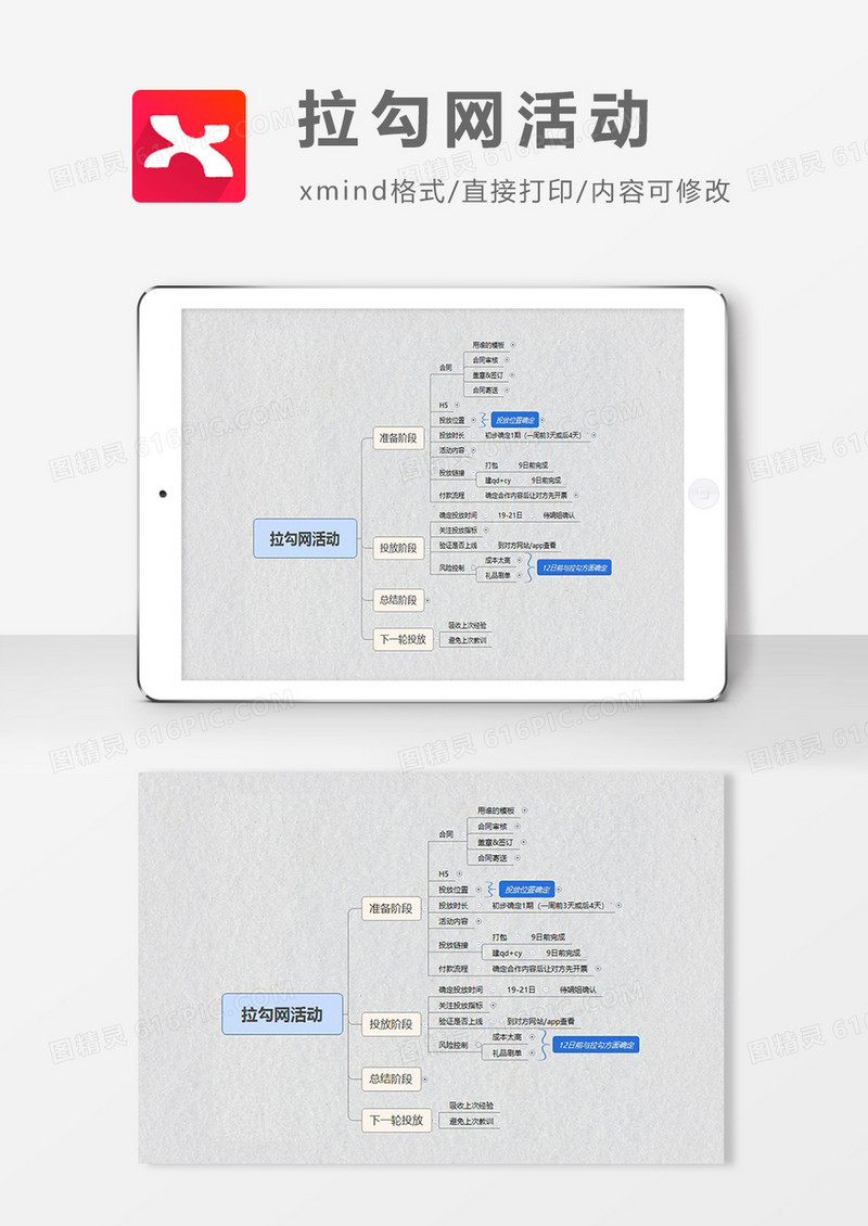 思维导图拉勾网活动XMind模板
