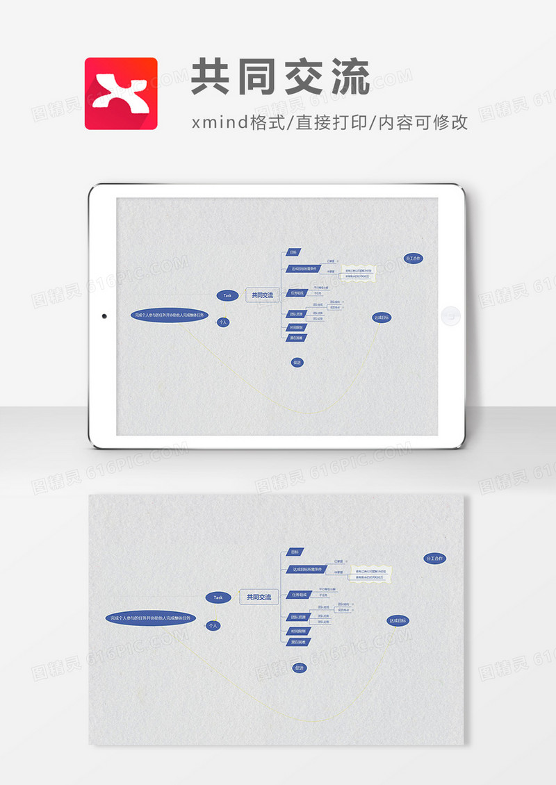 思维导图共同交流XMind模板