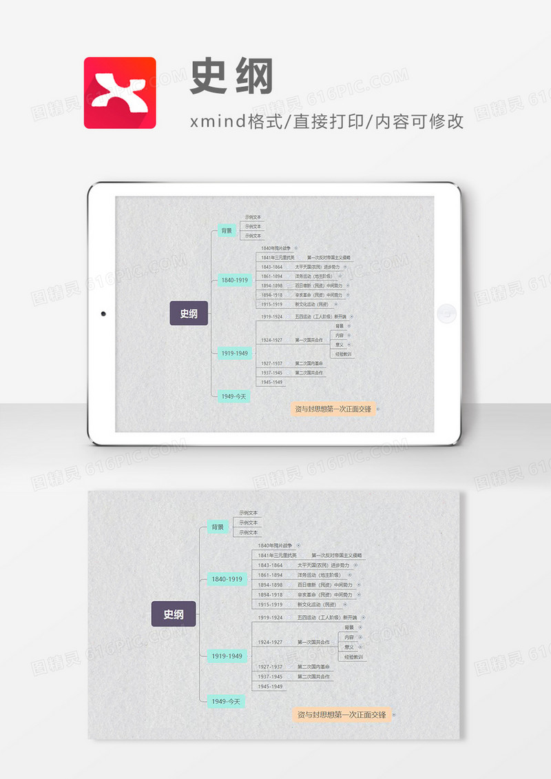 思维导图史纲XMind模板
