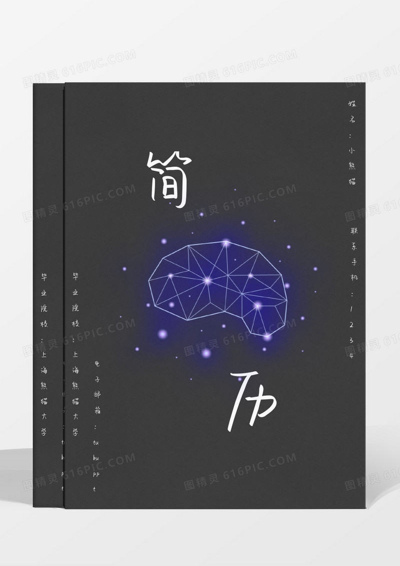 黑色炫酷创意程序员成套简历word模板